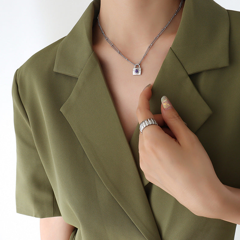 Collar con cierre de circonita y nicho MINIMAL LOCK