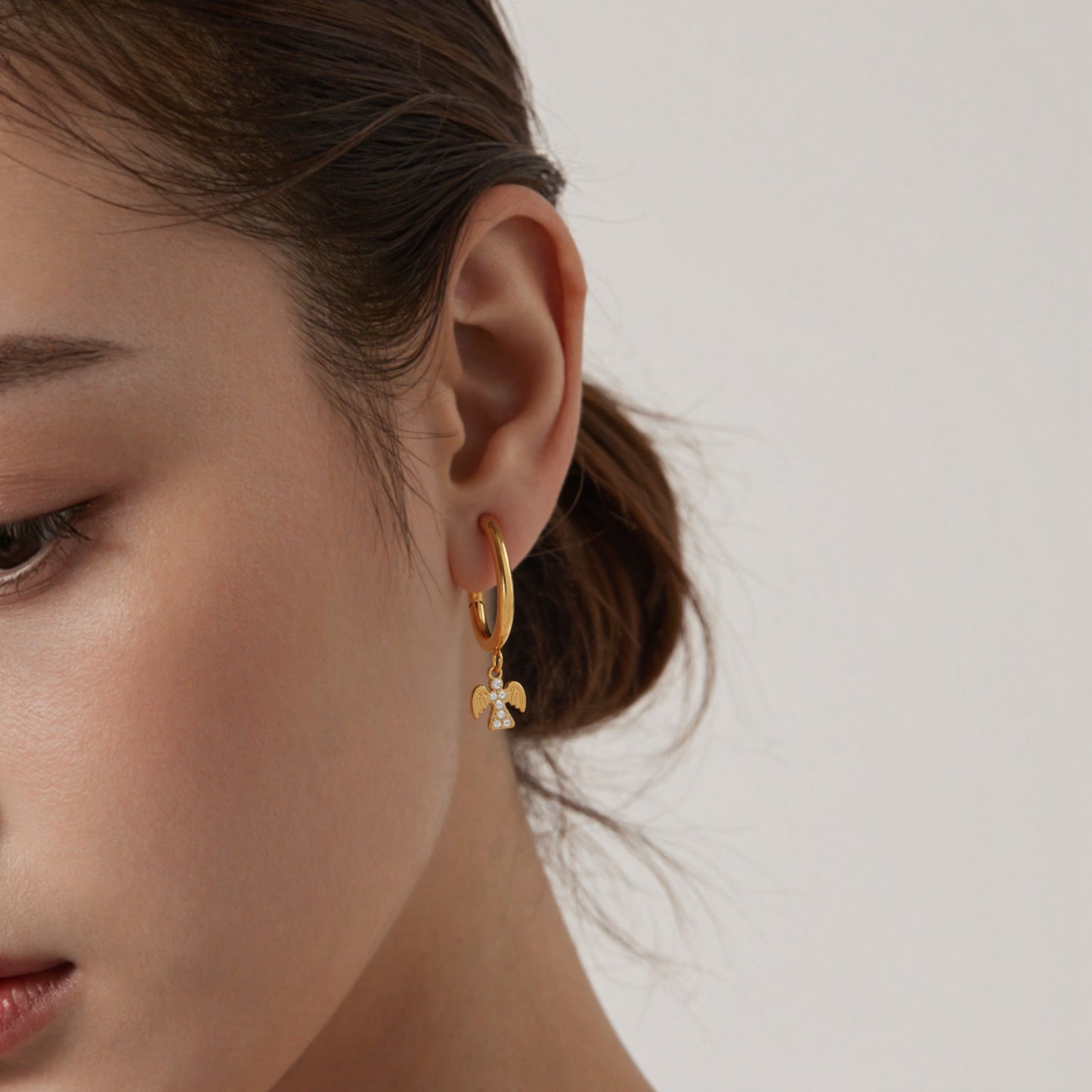 Super Shiny 5A Zircon Little Angel Pendant Earrings