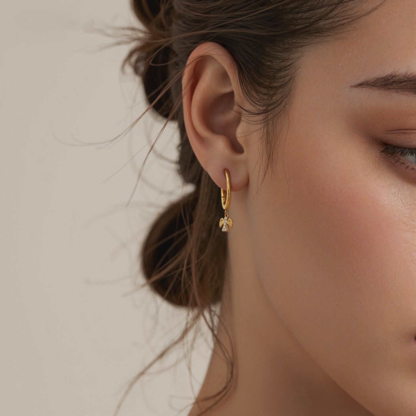 Super Shiny 5A Zircon Little Angel Pendant Earrings