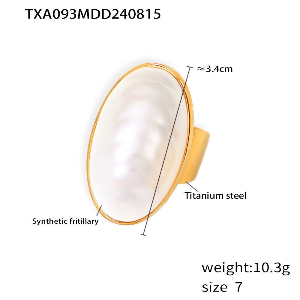 Oval Shell Stainless Steel Rings