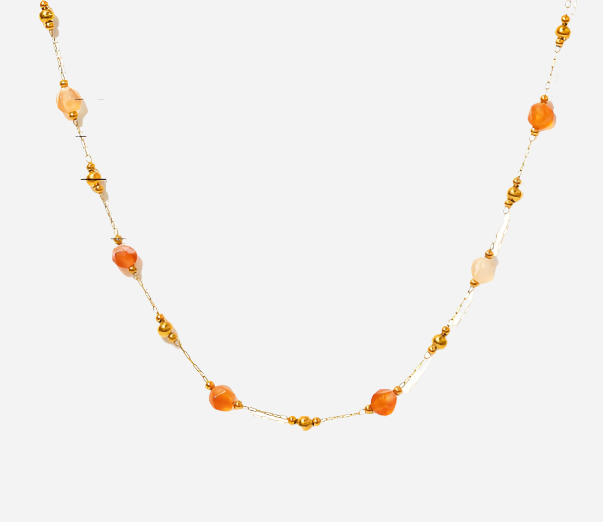 Natural stone bead necklace
