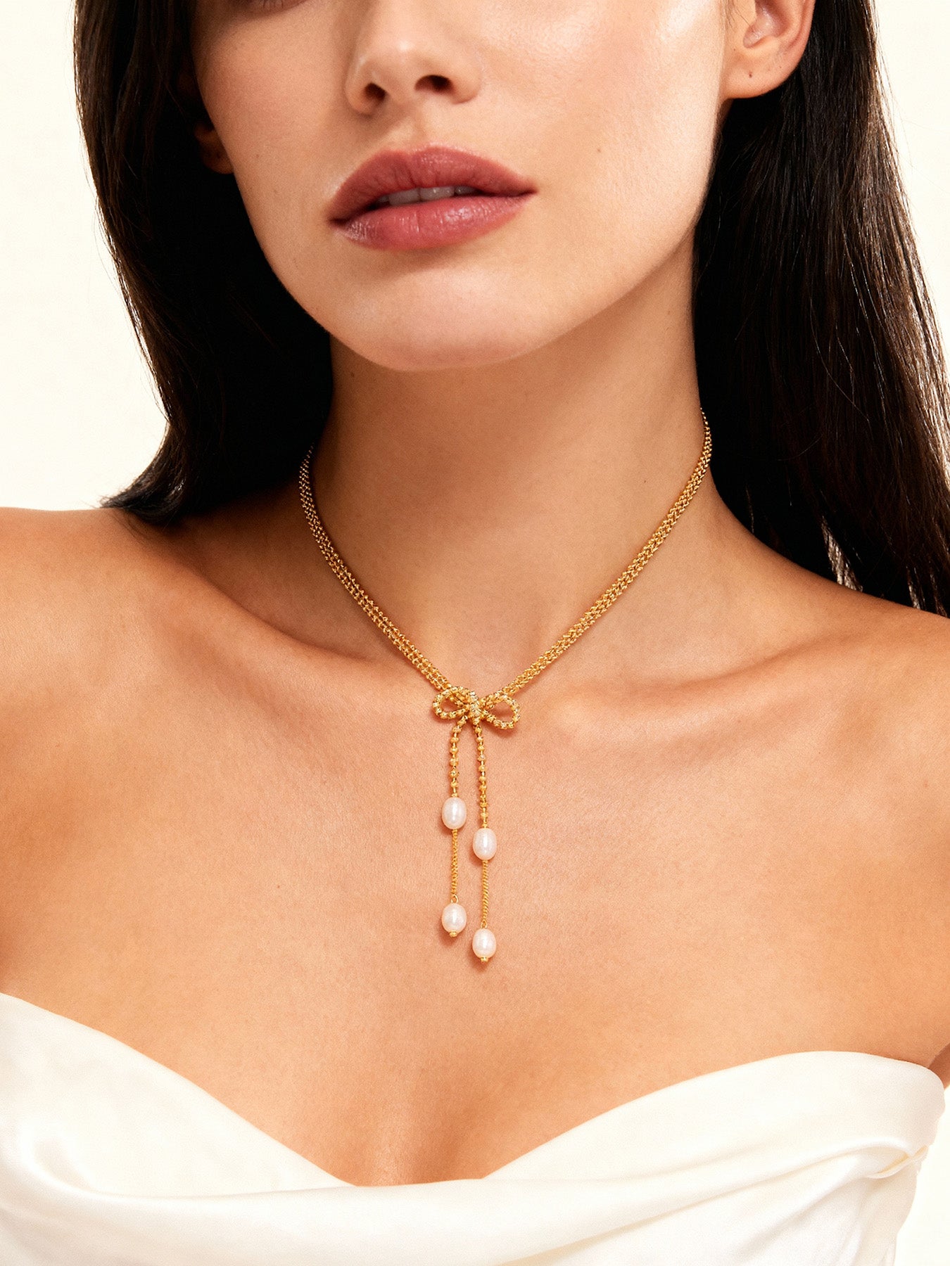 Collar de perlas de agua dulce con borlas | Joyería de acero inoxidable