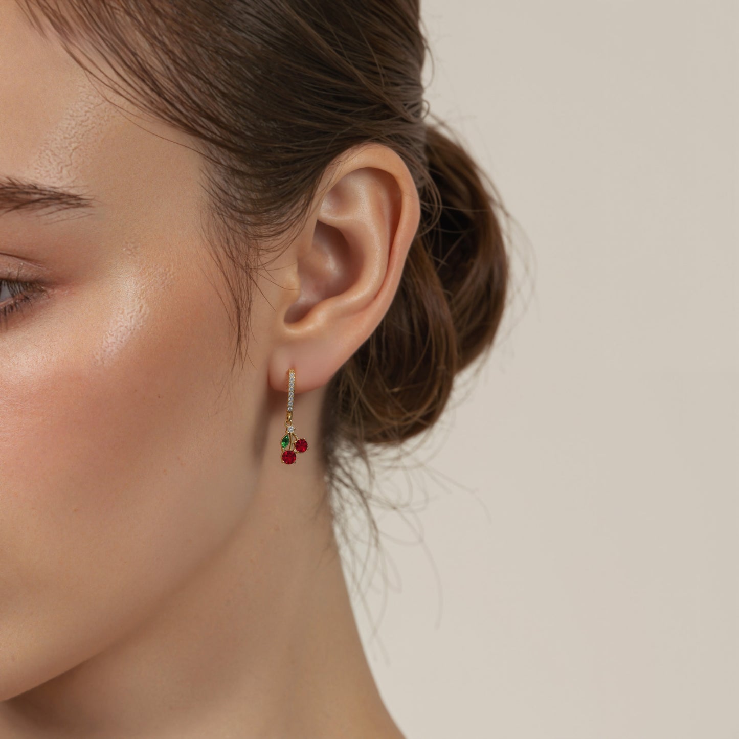 Zircon Cherry Stud Earrings