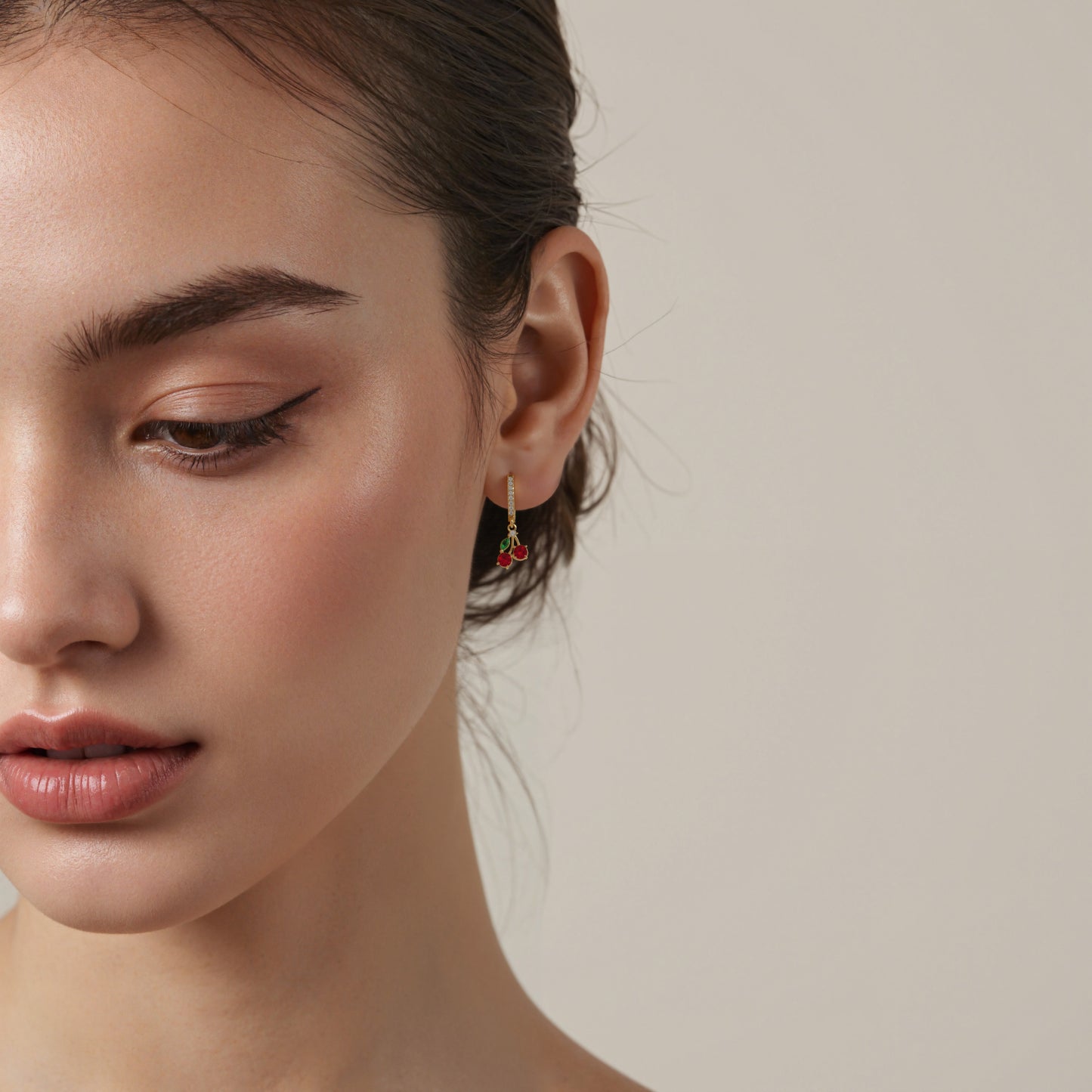 Zircon Cherry Stud Earrings