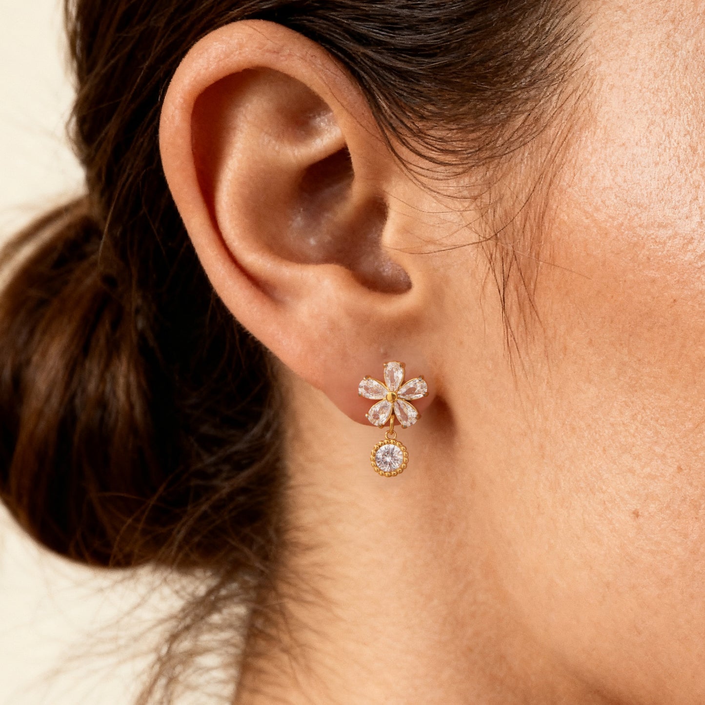 Zircon Flower Earrings For Women