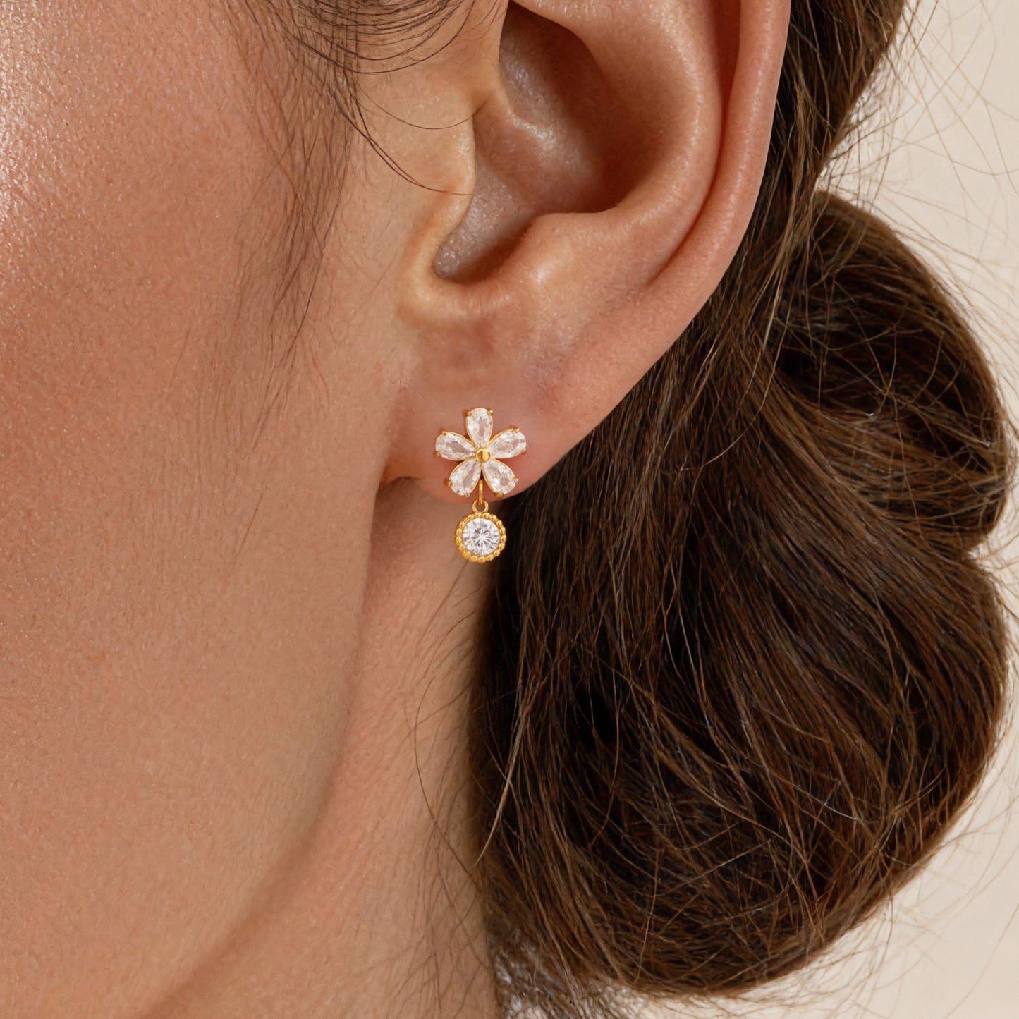 Zircon Flower Earrings For Women