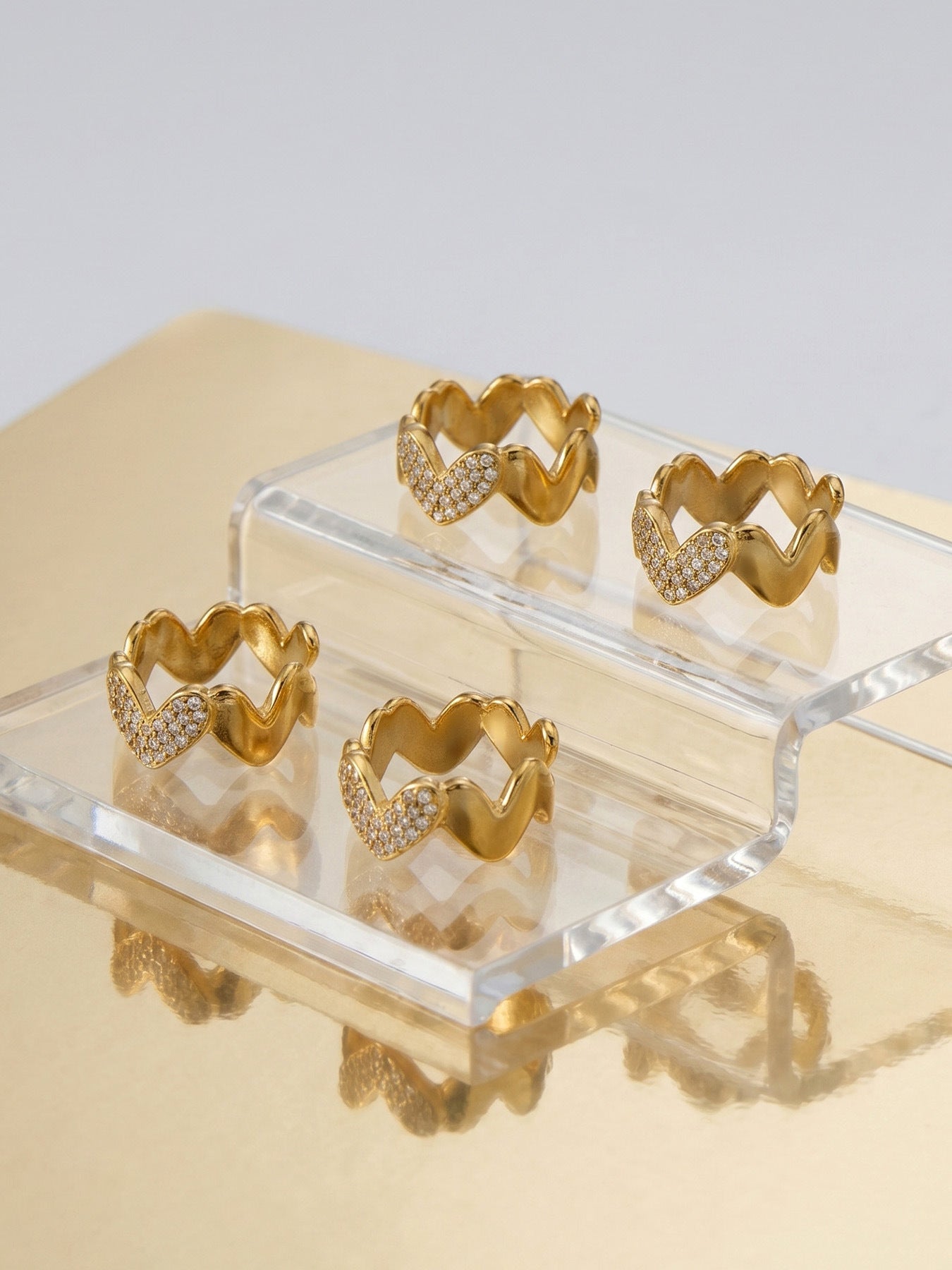 Charming Heart Wave 18K Gold Plated Earrings - Coastal Elegant Romantic Waterproof Jewelry | Endures Forever - Gift for Her - Detail 10