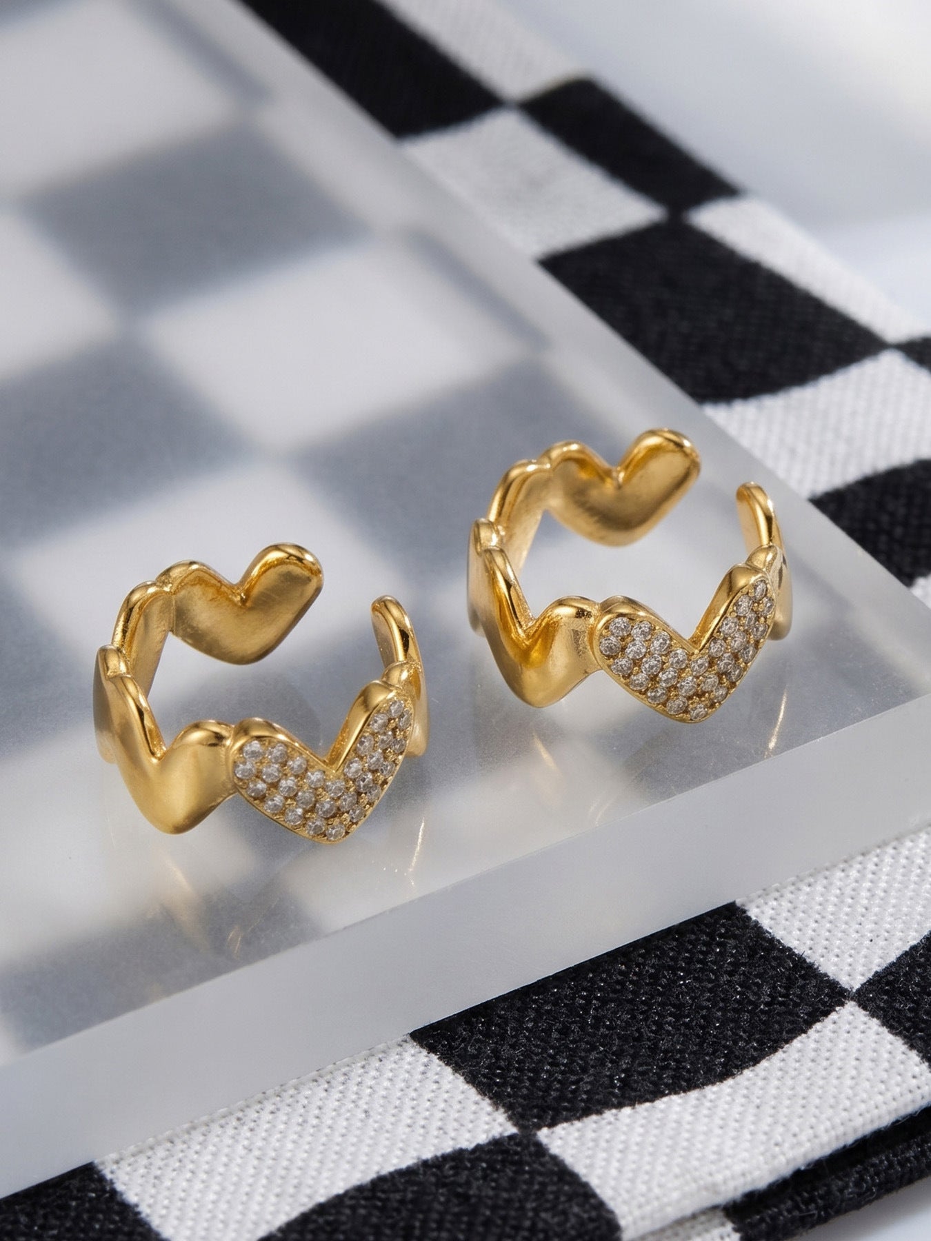 Charming Heart Wave 18K Gold Plated Earrings - Coastal Elegant Romantic Waterproof Jewelry | Endures Forever - Gift for Her - Detail 12