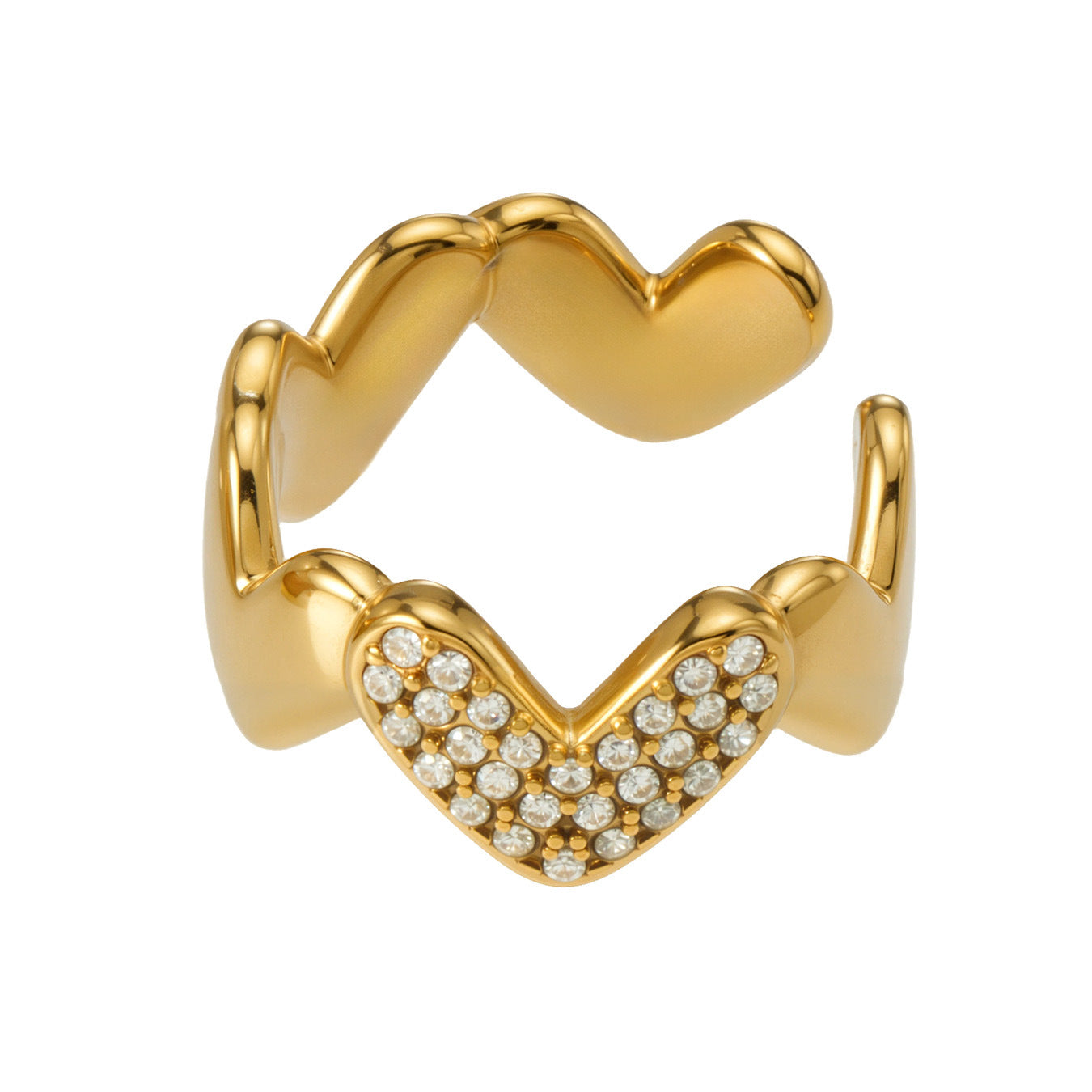 Charming Heart Wave 18K Gold Plated Earrings - Coastal Elegant Romantic Waterproof Jewelry | Endures Forever - Gift for Her - Detail 14