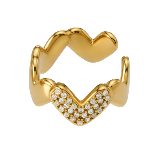 Charming Heart Wave 18K Gold Plated Earrings - Coastal Elegant Romantic Waterproof Jewelry | Endures Forever - Gift for Her - Detail 14