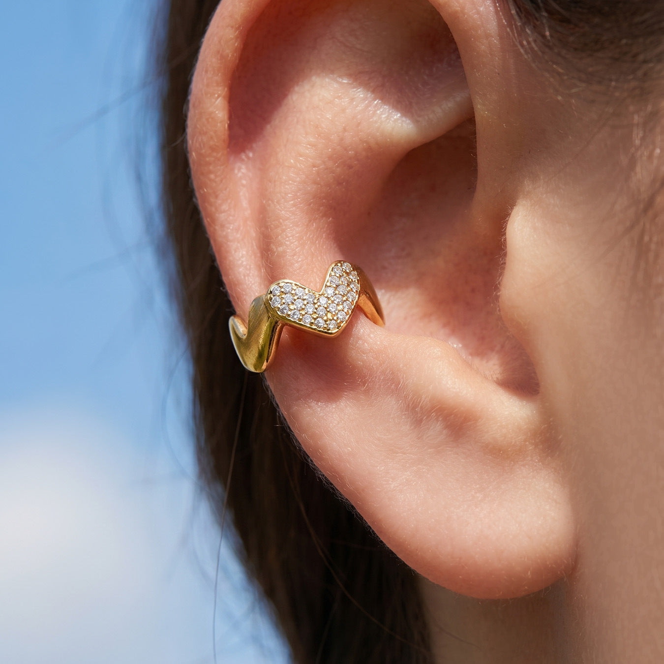 Charming Heart Wave 18K Gold Plated Earrings - Coastal Elegant Romantic Waterproof Jewelry | Endures Forever - Gift for Her - Detail 15