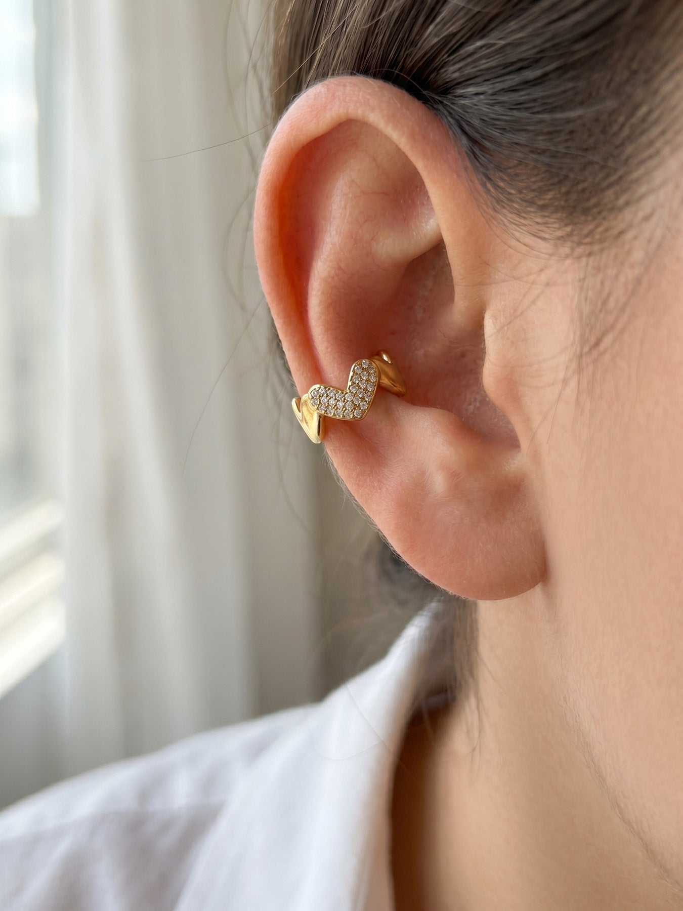 Charming Heart Wave 18K Gold Plated Earrings - Coastal Elegant Romantic Waterproof Jewelry | Endures Forever - Gift for Her - Detail 5