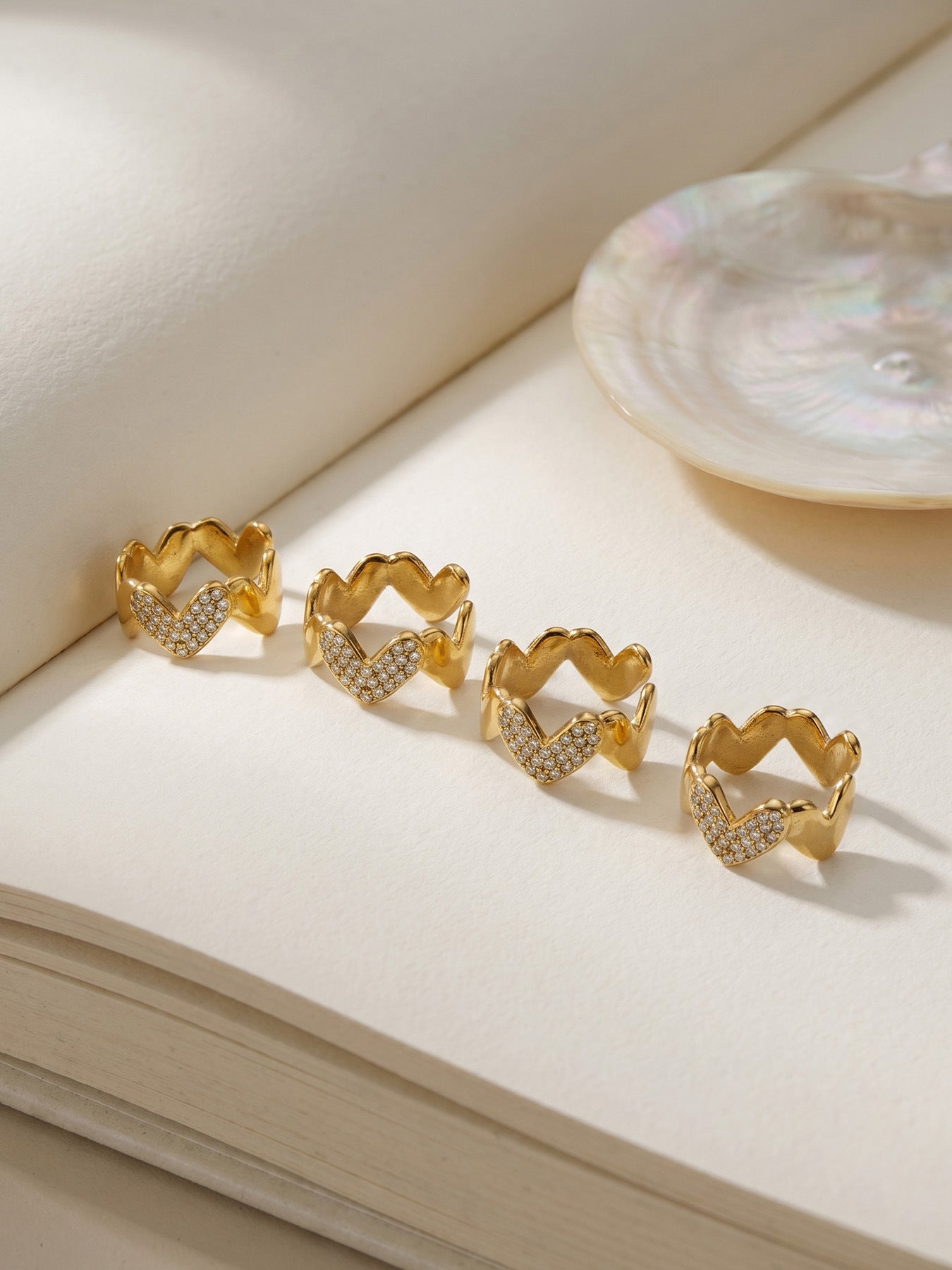 Charming Heart Wave 18K Gold Plated Earrings - Coastal Elegant Romantic Waterproof Jewelry | Endures Forever - Gift for Her - Detail 7