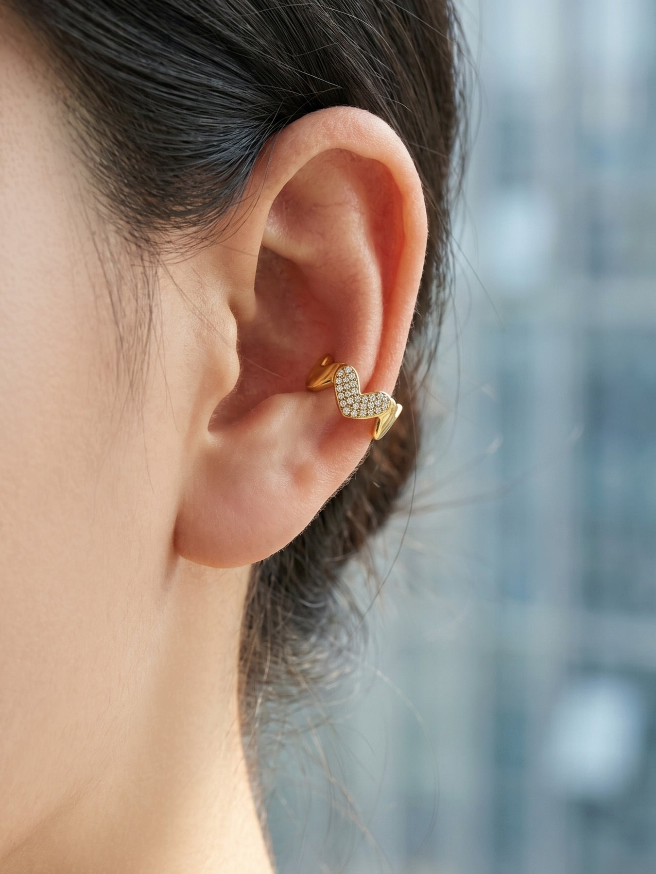 Charming Heart Wave 18K Gold Plated Earrings - Coastal Elegant Romantic Waterproof Jewelry | Endures Forever - Gift for Her - Detail 8