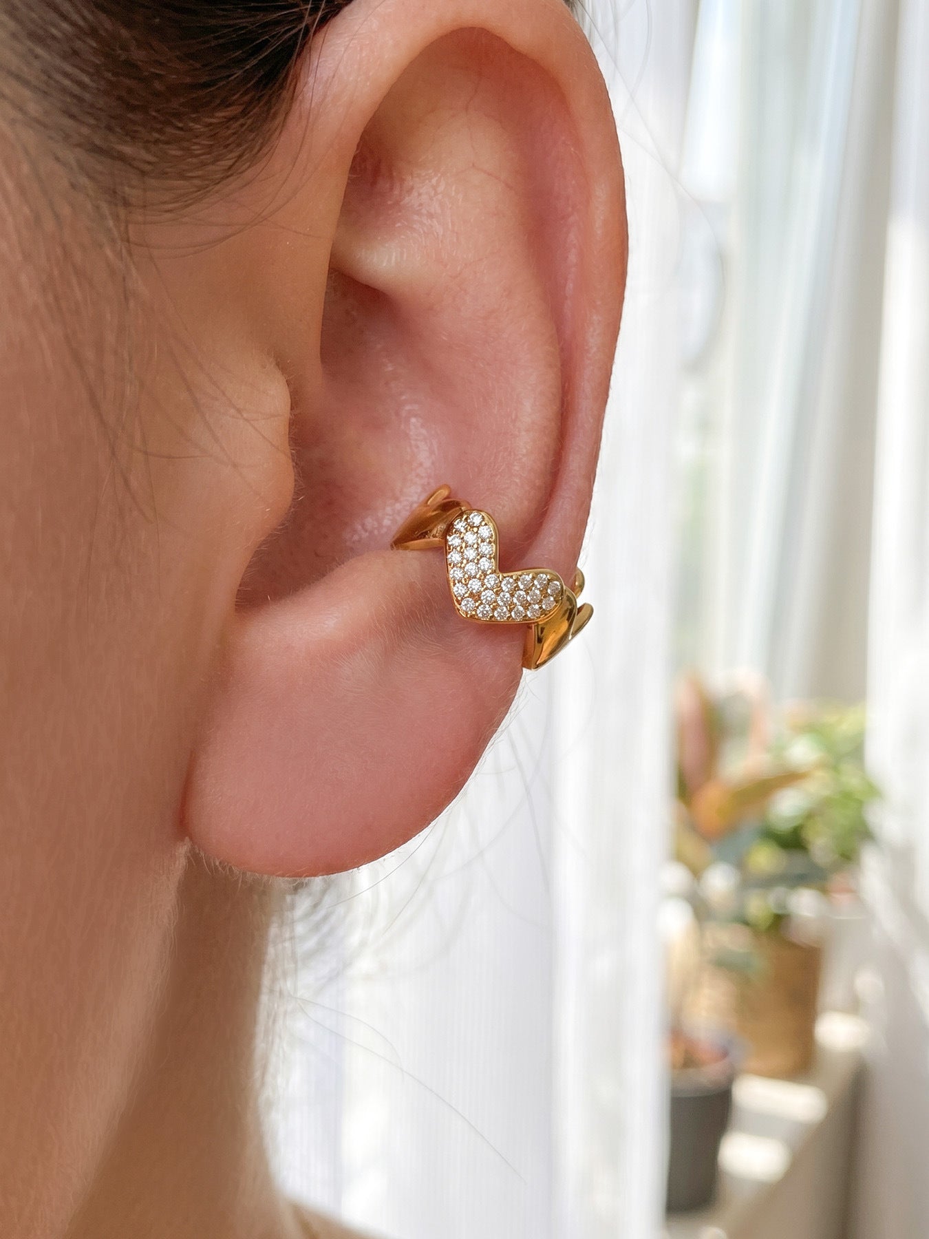 Charming Heart Wave 18K Gold Plated Earrings - Coastal Elegant Romantic Waterproof Jewelry | Endures Forever - Gift for Her - Detail 9