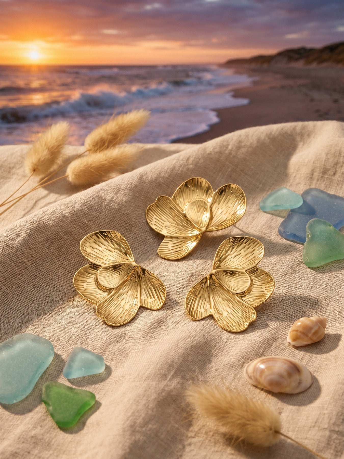 Chic Geometric Gold Plated Earrings - Coastal Elegant Romantic Waterproof Jewelry | Endures Forever - Gift for Her - Detail 15