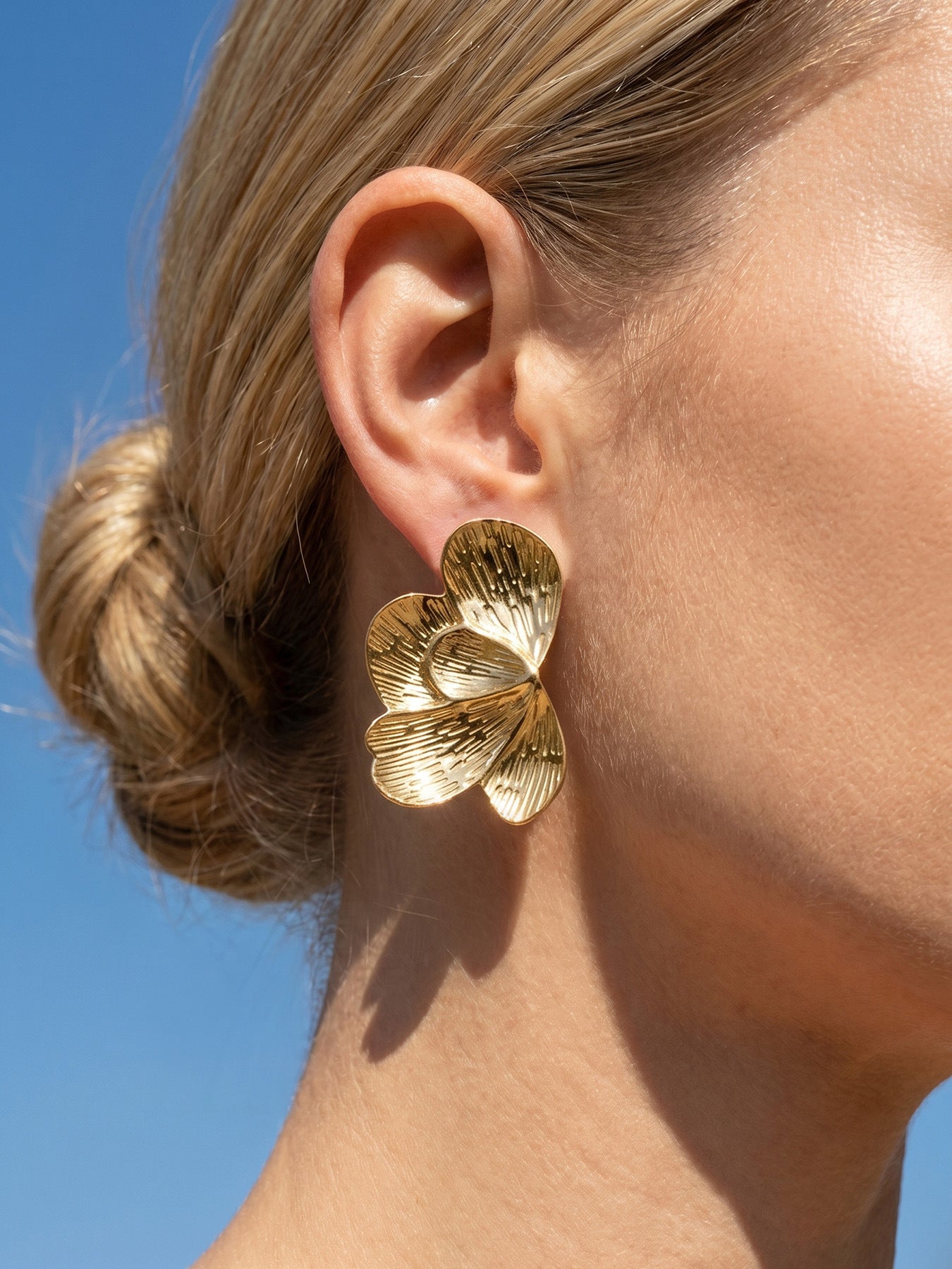 Chic Geometric Gold Plated Earrings - Coastal Elegant Romantic Waterproof Jewelry | Endures Forever - Gift for Her - Detail 2
