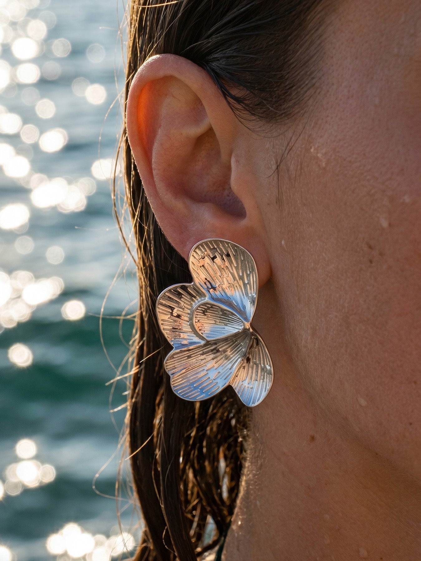 Chic Geometric Gold Plated Earrings - Coastal Elegant Romantic Waterproof Jewelry | Endures Forever - Gift for Her - Detail 5
