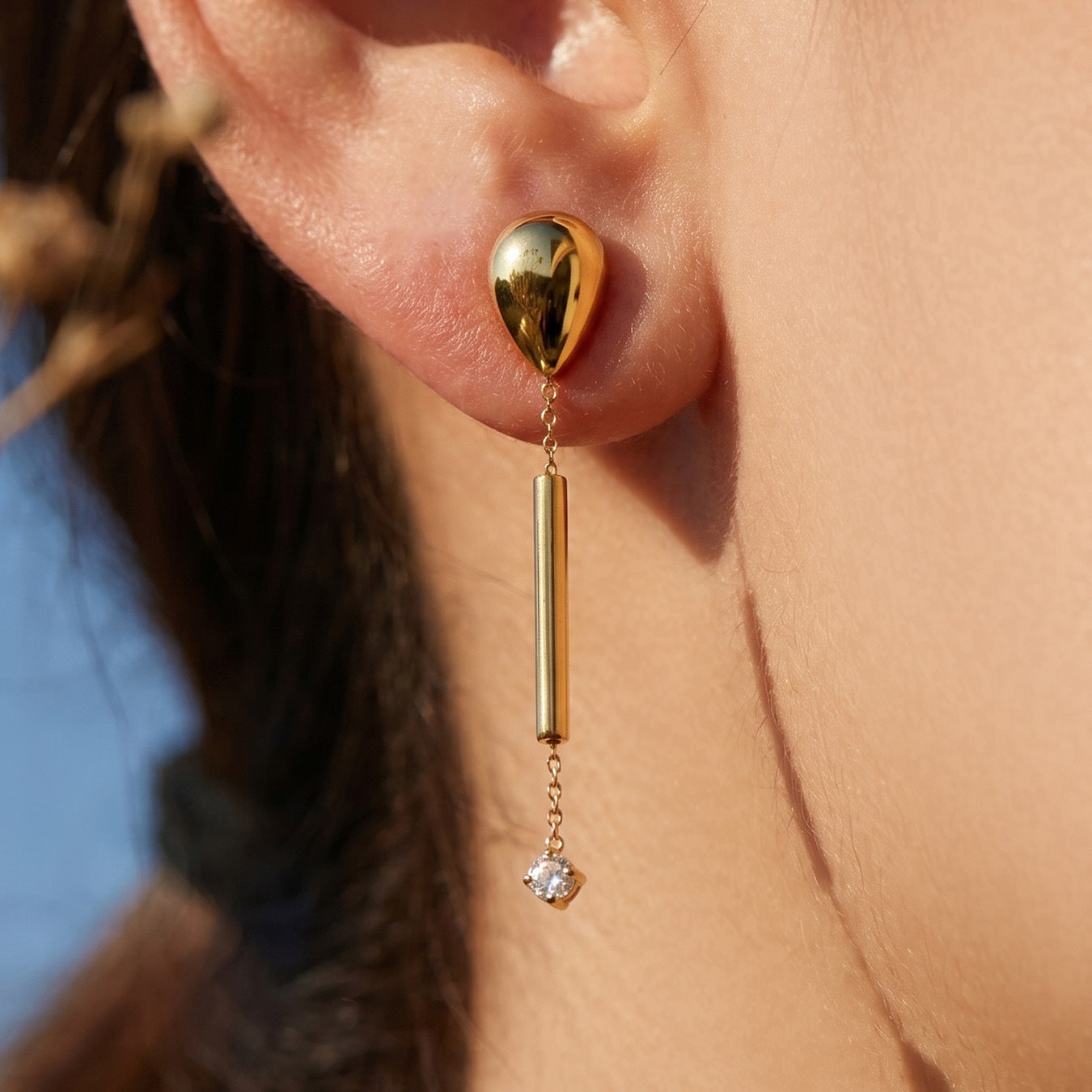 Elegant 18K Gold Plated Earrings - Coastal Elegant Romantic Waterproof Jewelry | Endures Forever - Gift for Her - Detail 1
