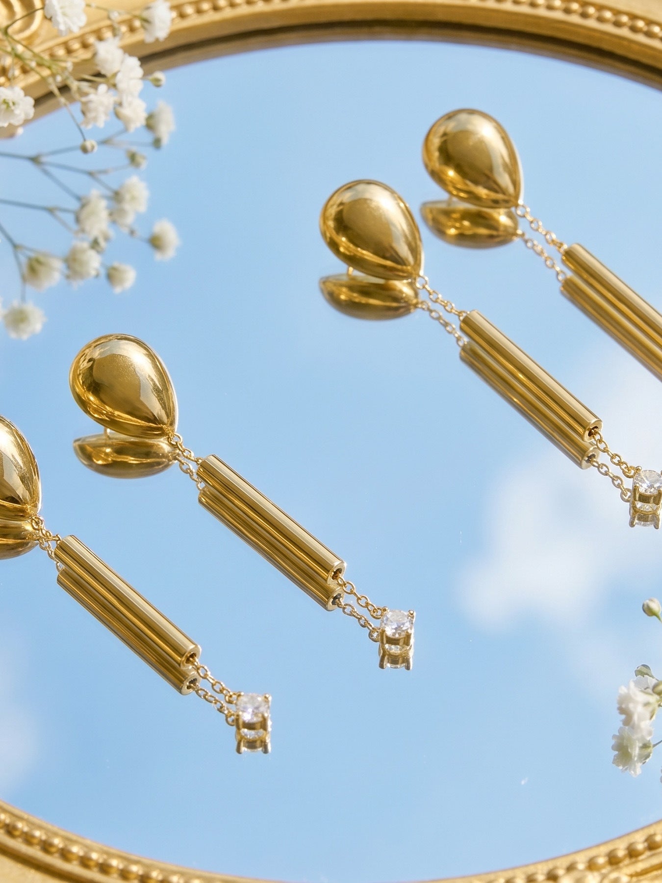 Elegant 18K Gold Plated Earrings - Coastal Elegant Romantic Waterproof Jewelry | Endures Forever - Gift for Her - Detail 4