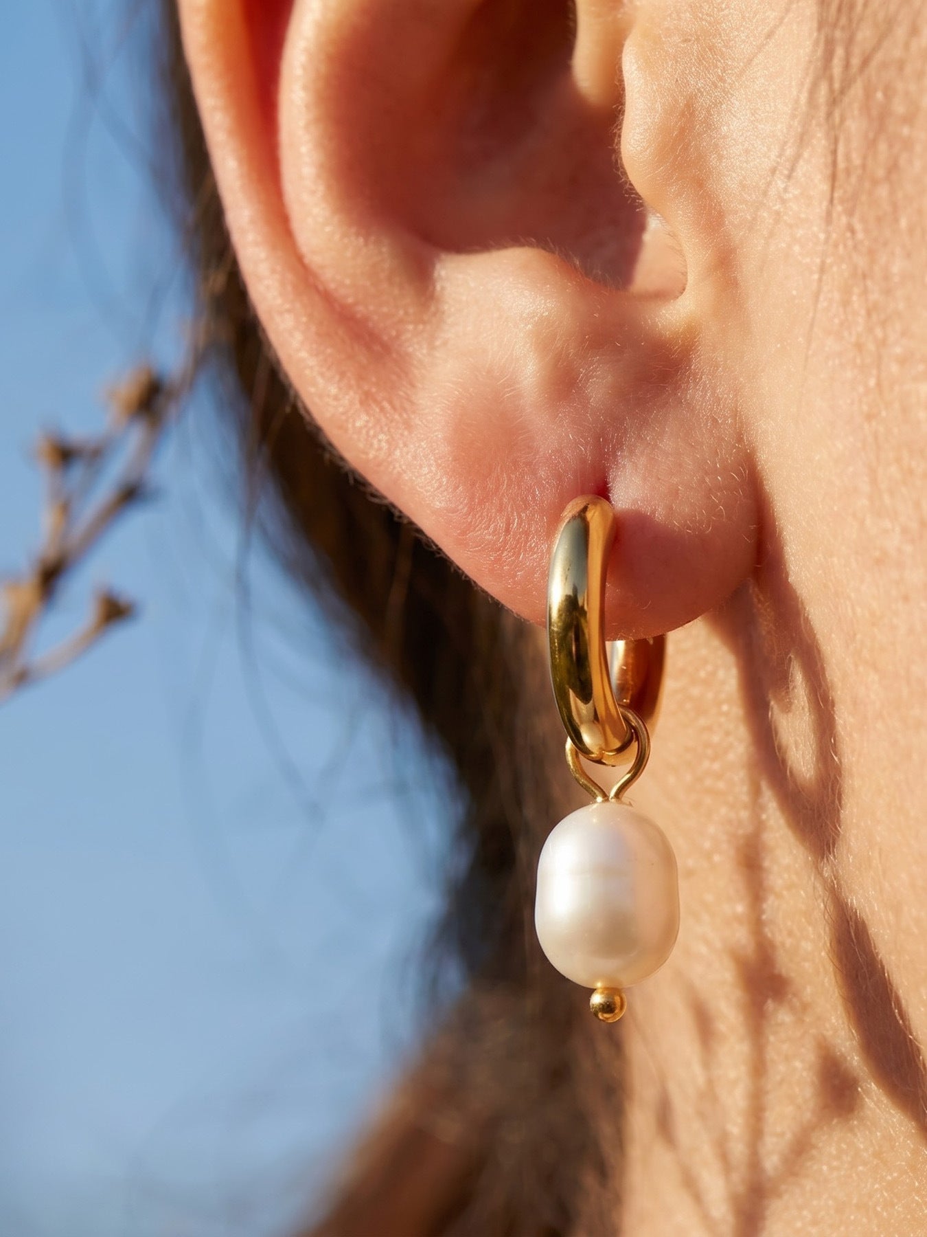 Elegant Gold Plated Pearl Earrings - Coastal Elegant Romantic Waterproof Jewelry | Endures Forever - Gift for Her - Detail 16