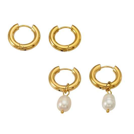 Elegant Gold Plated Pearl Earrings - Coastal Elegant Romantic Waterproof Jewelry | Endures Forever - Gift for Her - Detail 5
