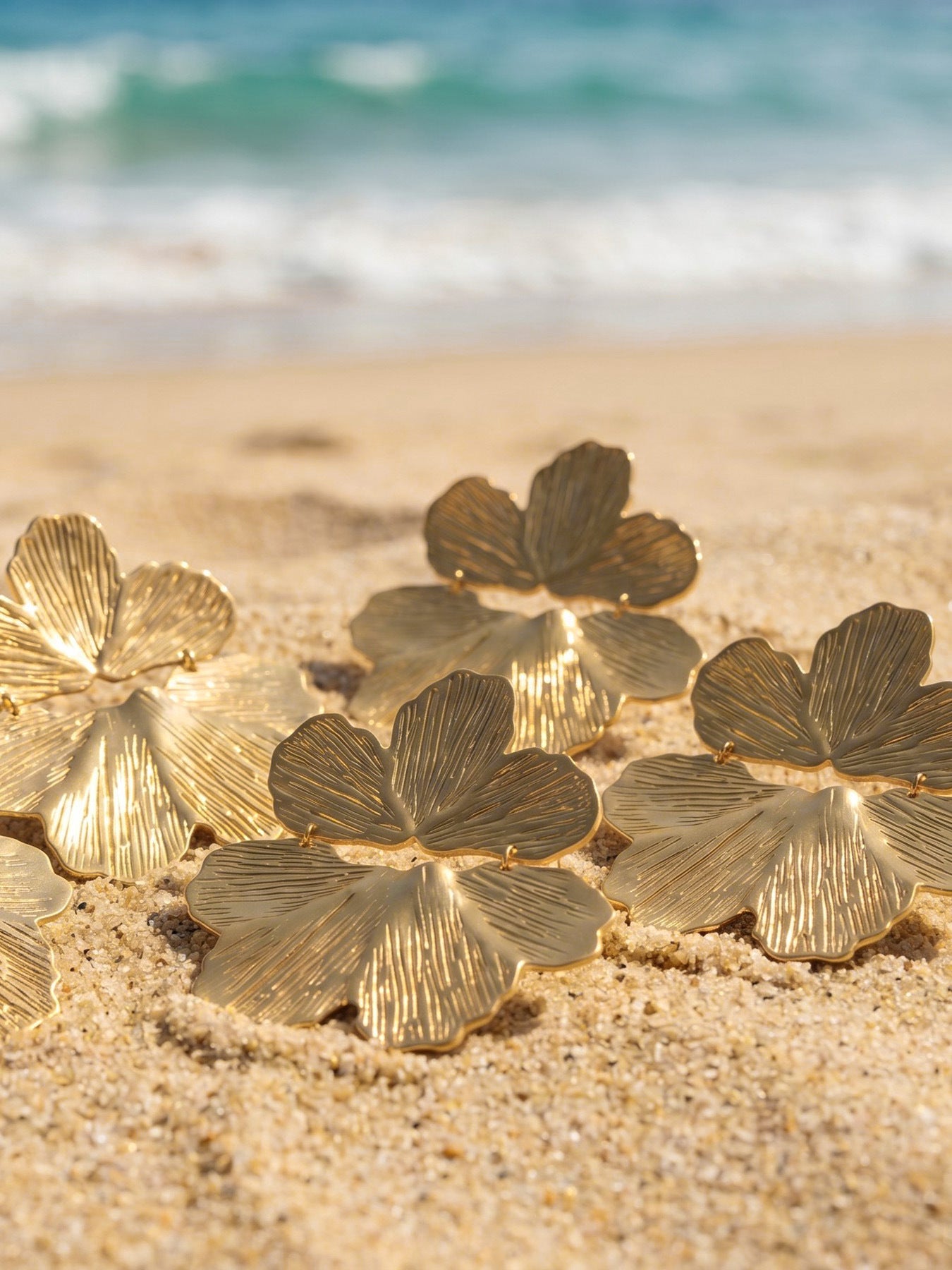 Floral 18K Gold Plated Earrings - Coastal Elegant Romantic Waterproof Jewelry | Endures Forever - Gift for Her - Detail 11