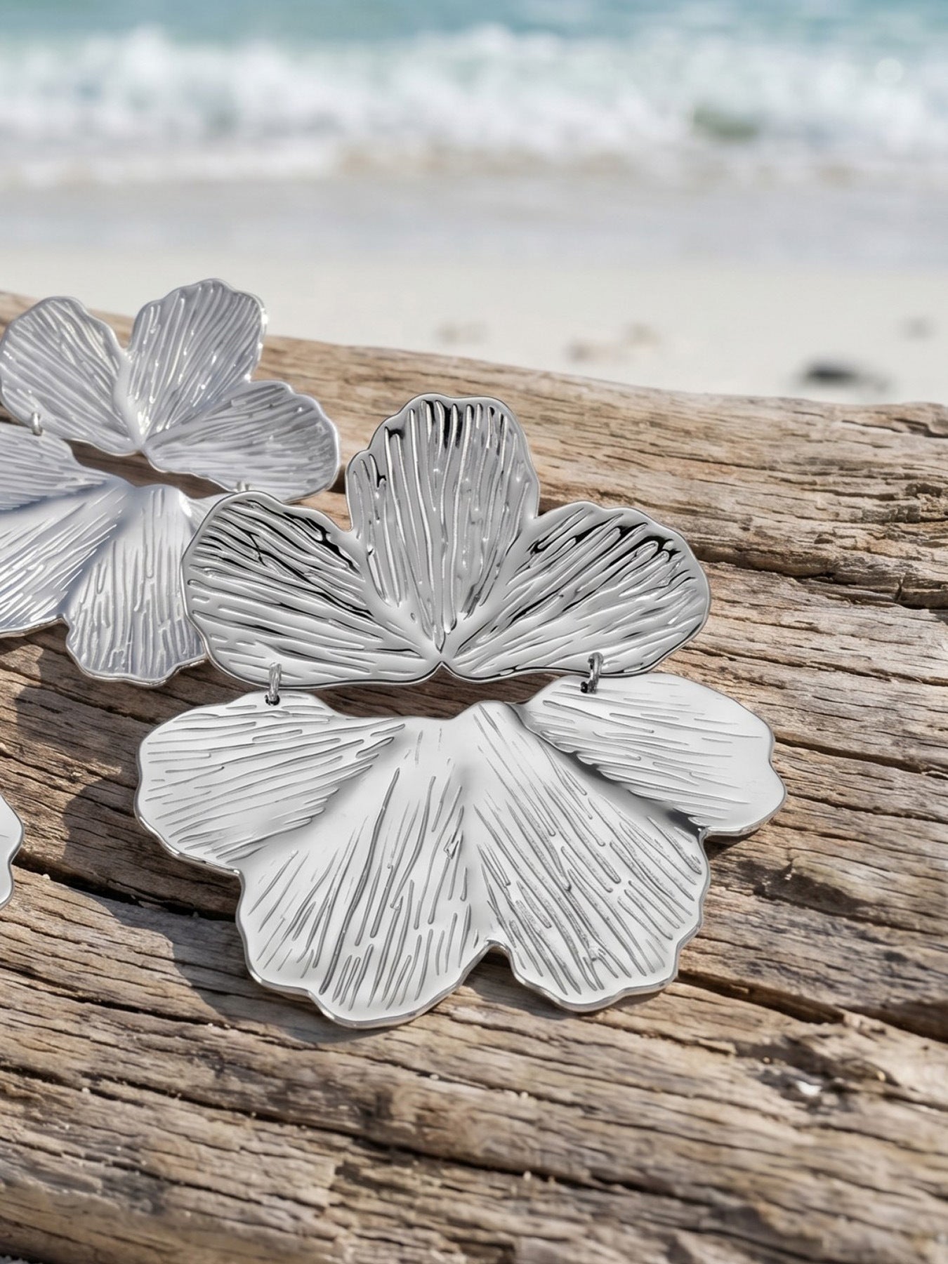 Floral 18K Gold Plated Earrings - Coastal Elegant Romantic Waterproof Jewelry | Endures Forever - Gift for Her - Detail 6