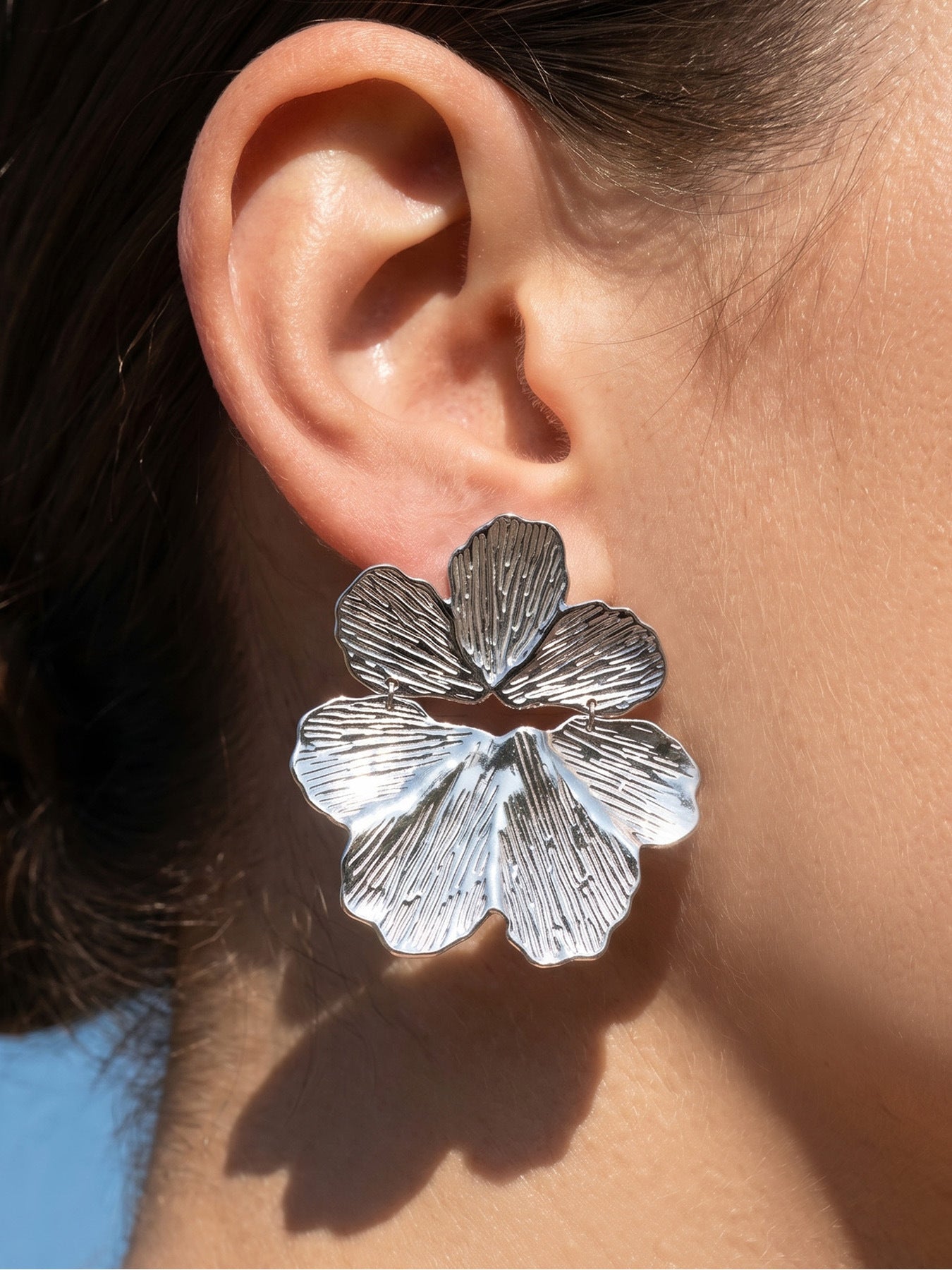 Floral 18K Gold Plated Earrings - Coastal Elegant Romantic Waterproof Jewelry | Endures Forever - Gift for Her - Detail 8