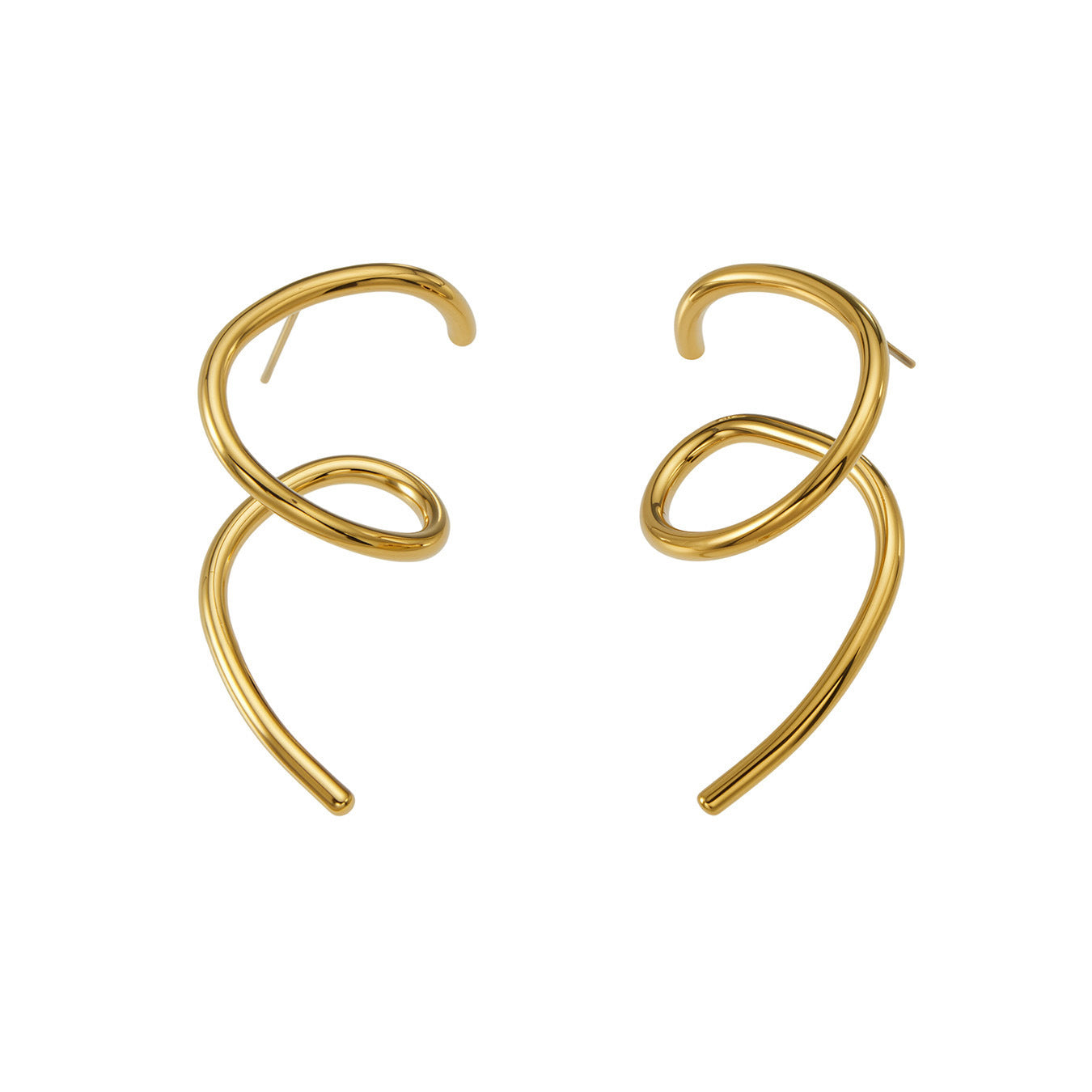 Geometric Bold Earrings 18K Gold Plated Stainless Steel - Coastal Elegant Romantic Waterproof Jewelry | Endures Forever - Gift for Her - Detail 1
