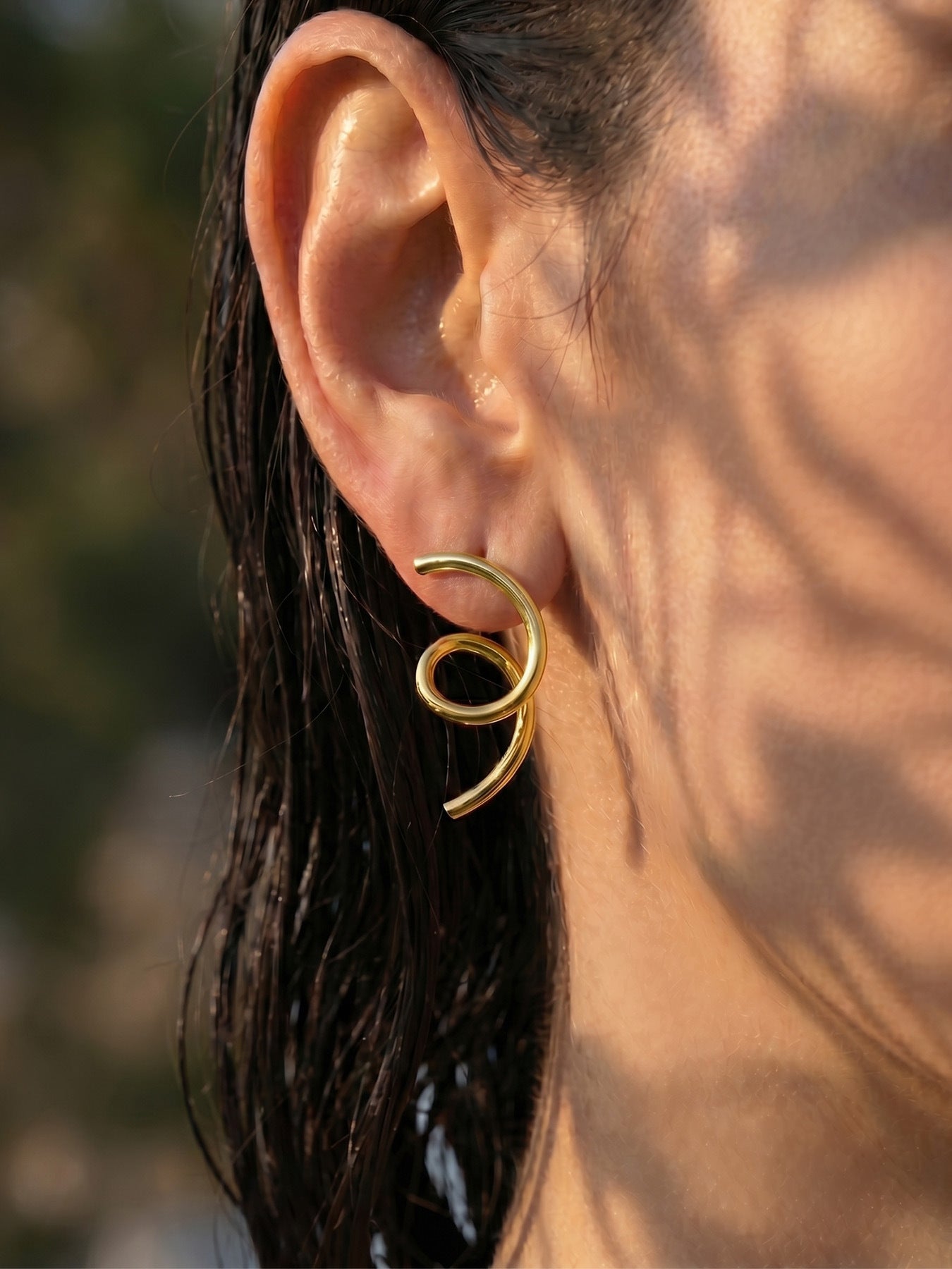 Geometric Bold Earrings 18K Gold Plated Stainless Steel - Coastal Elegant Romantic Waterproof Jewelry | Endures Forever - Gift for Her - Detail 15