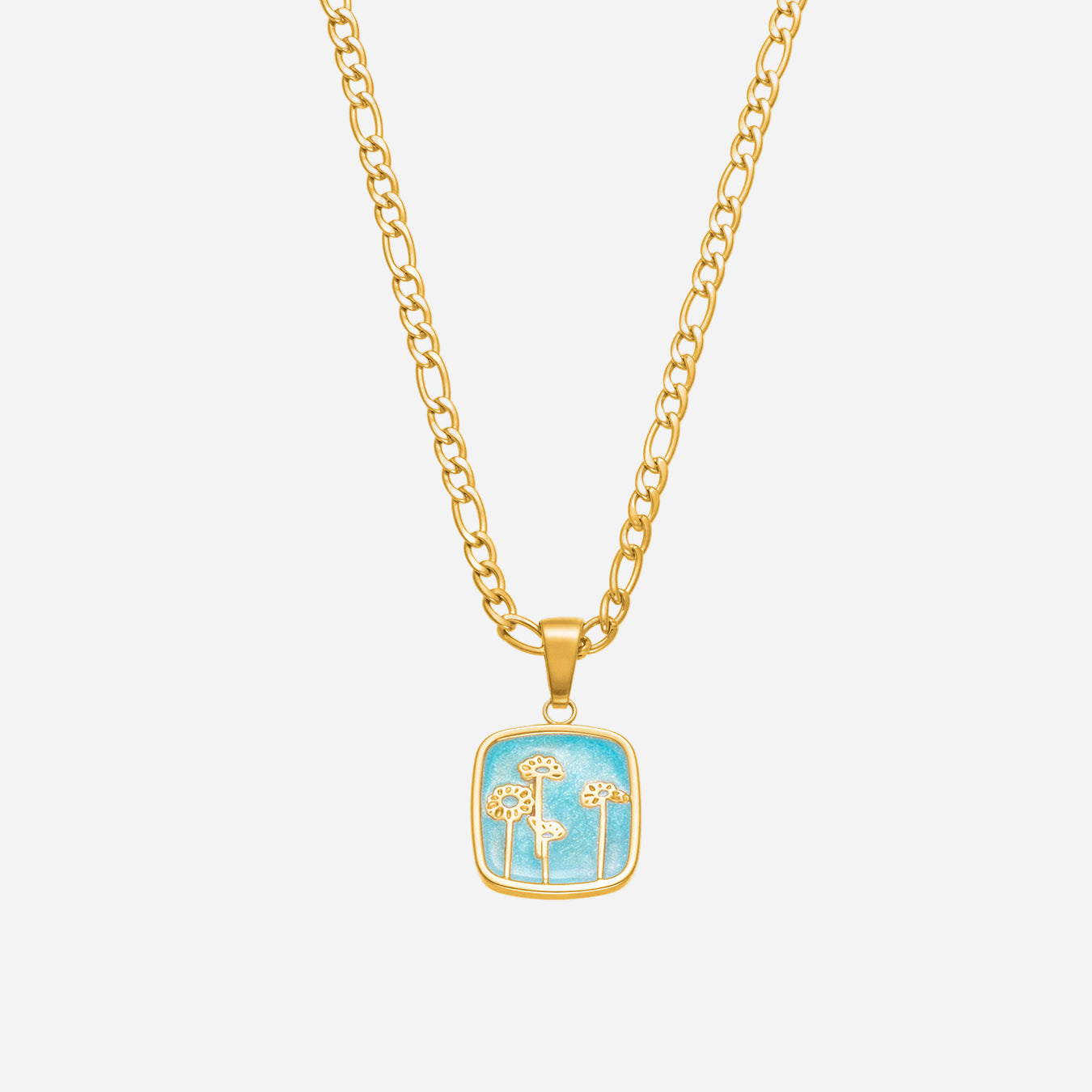 Geometric Square Pendant Necklace