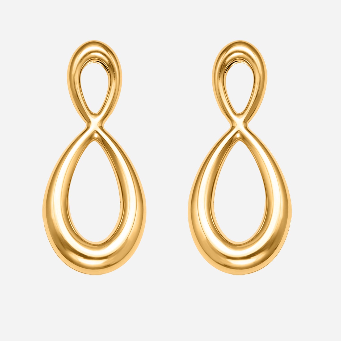Simple Figure Eight Stainless Steel Polished Earrings