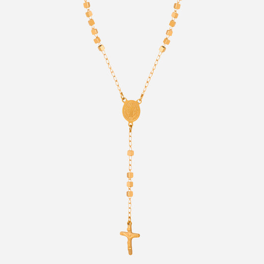 Long Gold Cross Pendant Sweater Necklace – Waterproof Stainless Steel Jewelry