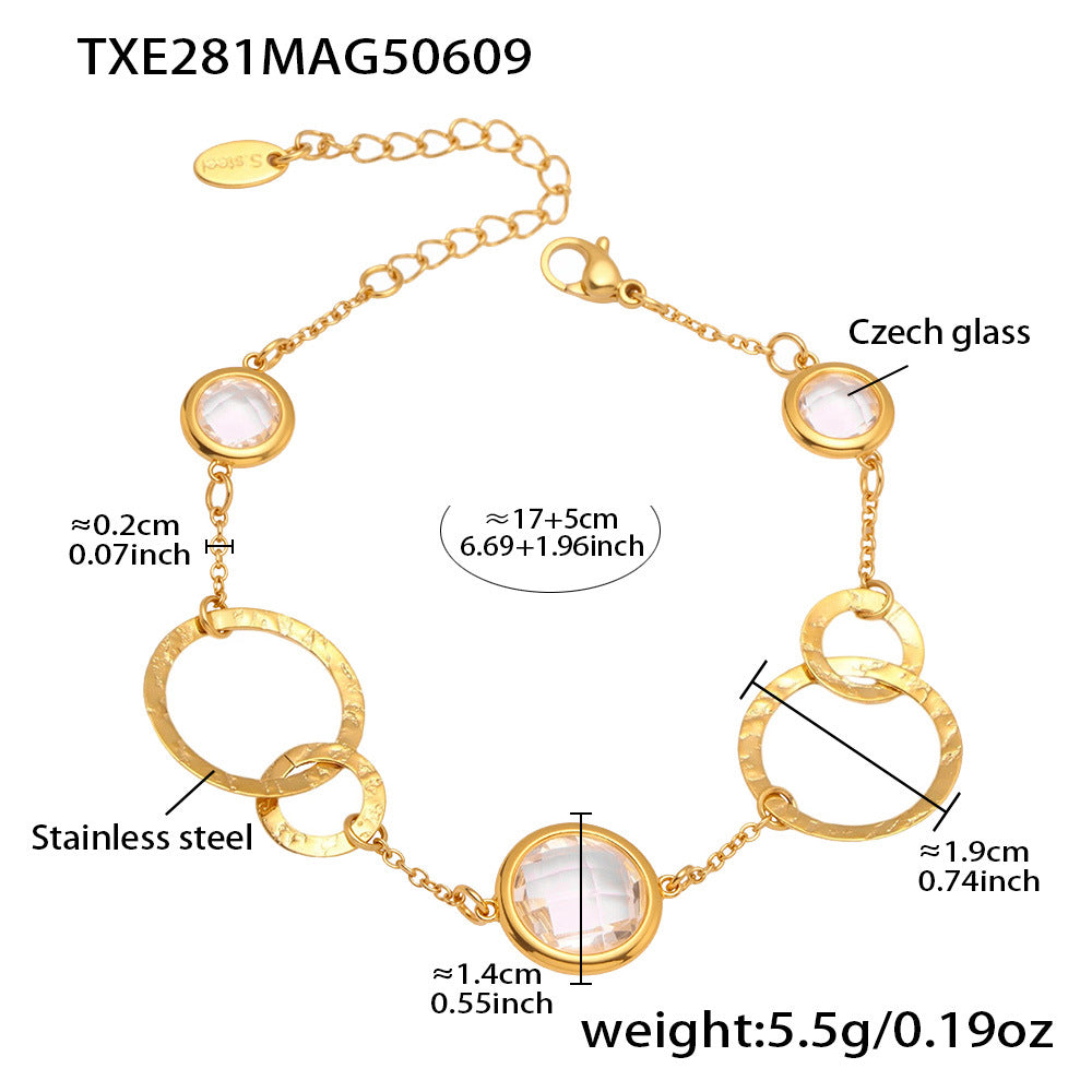 TXE281 White Czech Glass Bracelet – Weight and Material Information