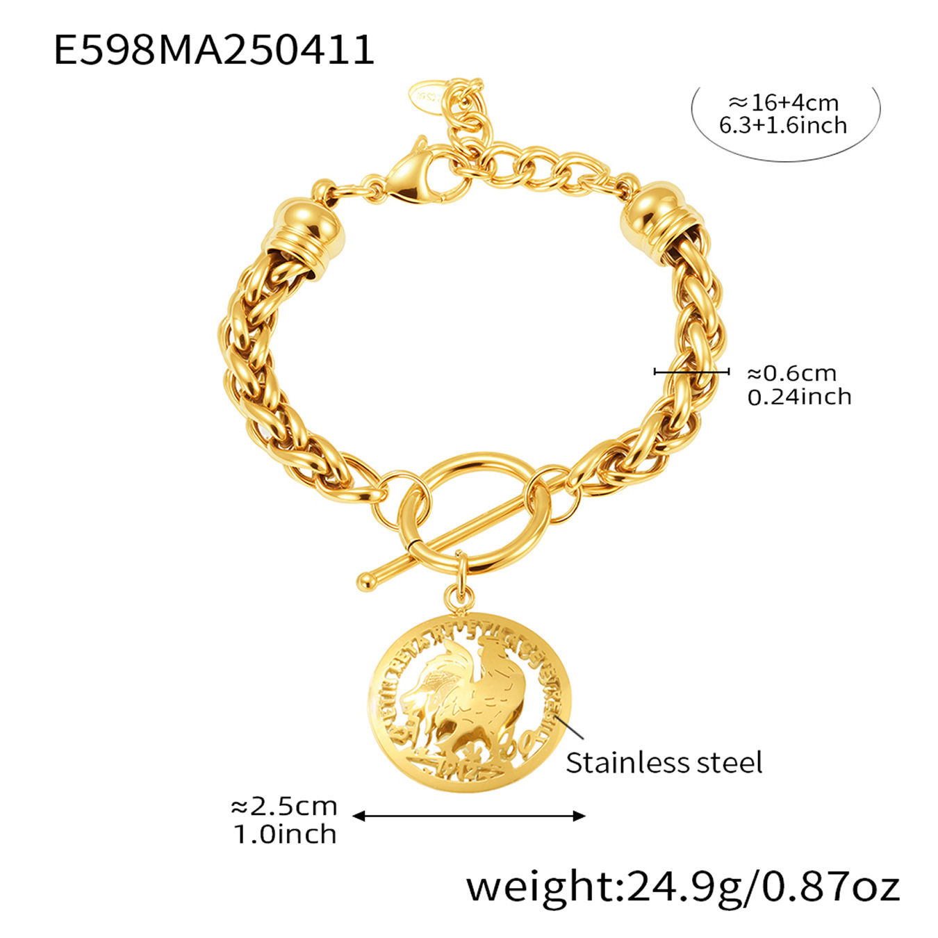 Hype Street 18K Gold Titanium Steel Bracelet